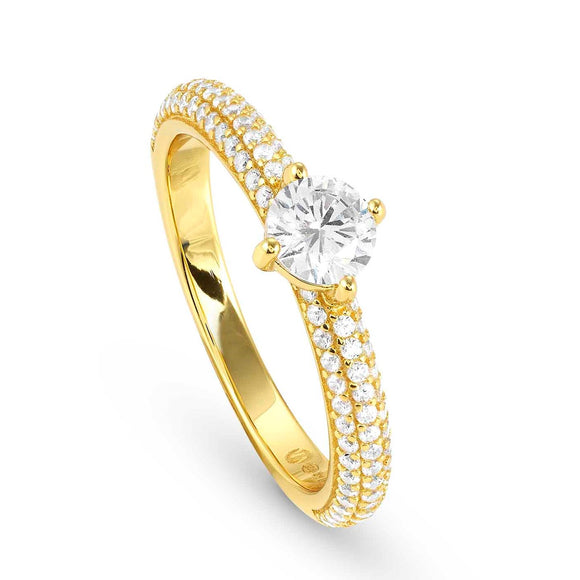 AUREA ring  925 silver,CZ, YELLOW GOLD White Size 13 145707/010/005