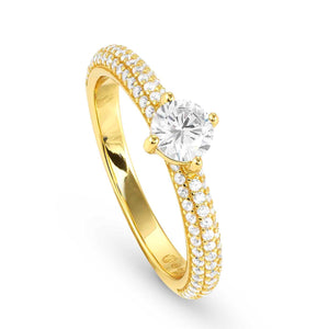 AUREA ring 925 silver, CZ YELLOW GOLD White Size17 145707/010/008
