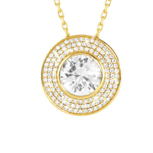 AUREA necklace, 925 silver, CZ. YELLOW GOLD (LARGE) White 145711/010