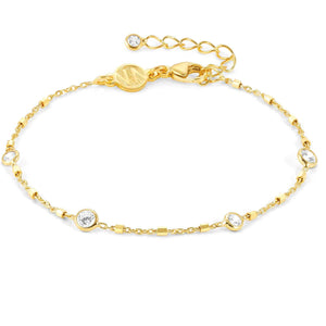 BELLA bracelet ed,DETAILS, 925 silver,CZ GOLD Mixed Chain 146685/034
