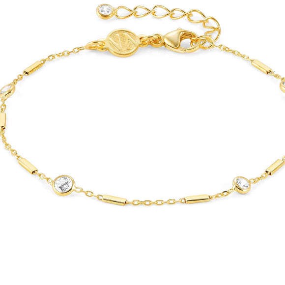 BELLA bracelet ed, DETAILS,925 silver,CZ  GOLD,Fantasy chain 146685/035