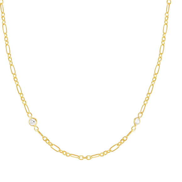 BELLA series ed,DETAILS,925 silver,CZ GOLD Elongated Chain 146687/036