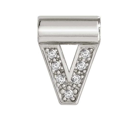 147115/022 SeiMia Letter V 925 Silver + CZ