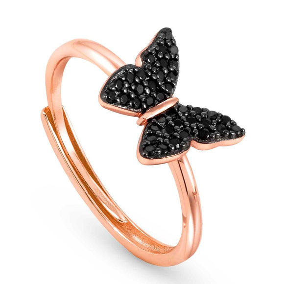 SWEETROCK ring ed. NATURE 925 Rose Gold,CZ, Butterfly  148036/041