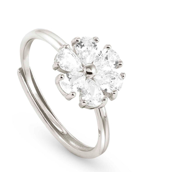 SWEETROCK ring ed. NATURE 925 silver,CZ, Silver Flower 148036/043