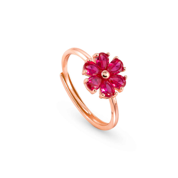 SWEETROCK ring ed. NATURE 925 Rose Gold,CZ, Flower  148036/044