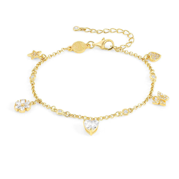 SWEETROCK bracelet ed. NATURE 925 silver,CZ,  (RICH) Mixed Yellow Gold 148038/048