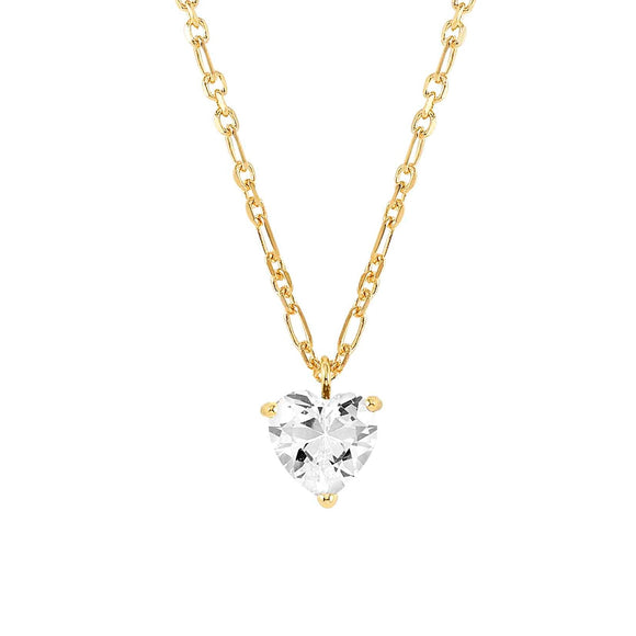 SWEETROCK necklace ed. SPARKLING LOVE in 925 silver CZ Yellow Gold