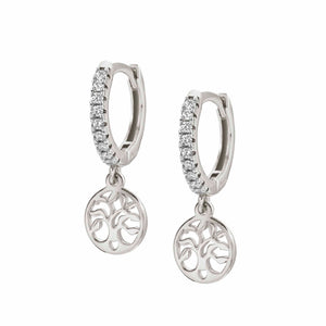 148604/047 CHIC&CHARM earrings,925 silver & CZ,RICH,Silver Tree of Life