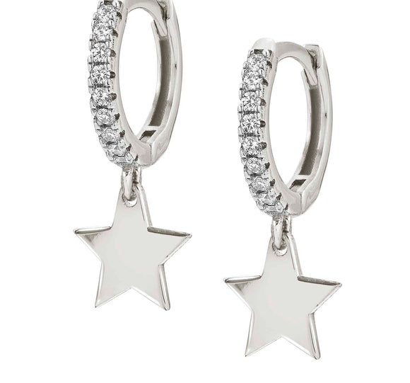 148604/15 CHIC&CHARM earrings,925 silver & CZ,RICH,Silver Star