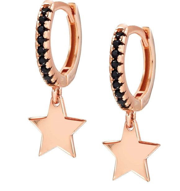 148604/033 CHIC&CHARM earrings,925 silver & CZ,RICH,Rose Gold Star
