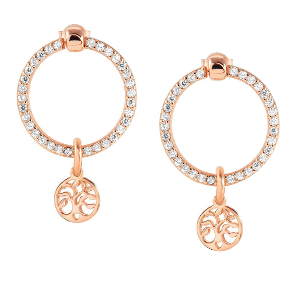 CHIC & CHARM earrings ed. CELEBRATION 925 silver,CZ, (SYMBOL) Tree of Life Rose gold 148618/063