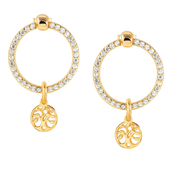 CHIC & CHARM earrings ed. CELEBRATION in 925 silver and cz (SYMBOL) Tree of Life yellow gold148618/064