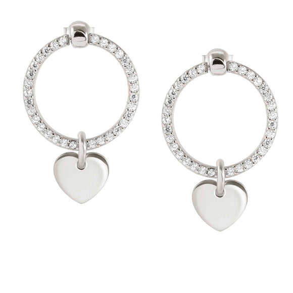 CHIC & CHARM earrings ed. CELEBRATION  925 silver,CZ, (SYMBOL) Silver Heart 148618/086