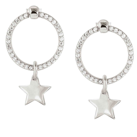 CHIC & CHARM earrings ed. CELEBRATION 925 silver,CZ  (SYMBOL) Silver Star 148618/089
