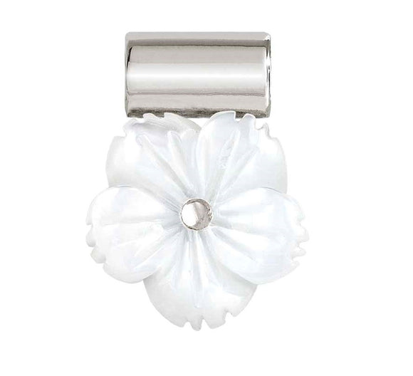 148804/001 SeiMia SYMBOL, stone & 925 silver,WHITE MOTHER OF PEARL flower