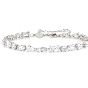 COLOUR WAVE bracelet  925 silver, CZ, WHITE Silver finish 149801/008