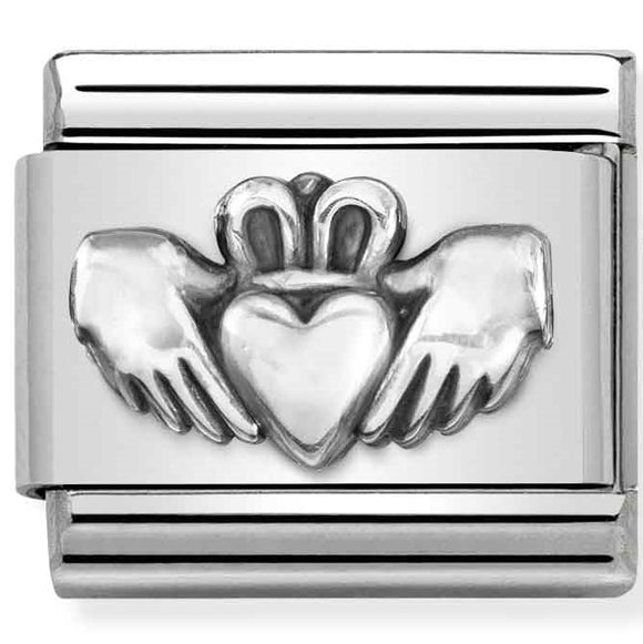330101/53 Classic OXIDIZED   st.steel  sterling silver Claddagh