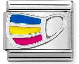 330204/24 Classic Silver & Enamel Rainbow Mask