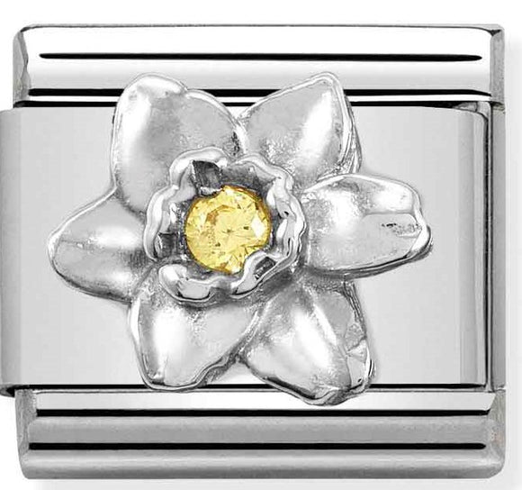330311/14 Classic  symbols S/Steel. silver 925,CZ. Daffodil