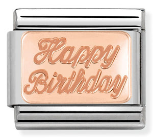 430101/29 Classic PLATES,S/steel,Bonded Rose Gold Happy Birthday