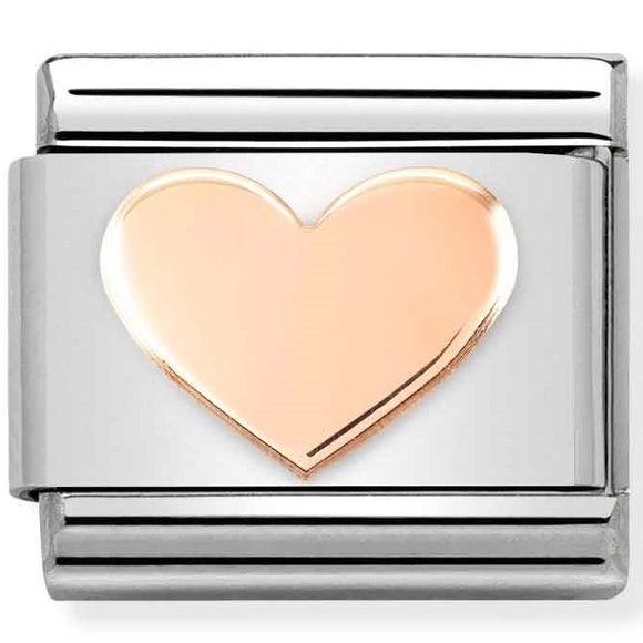 430104/37 Classic St. steel and, 9k rose gold Heart