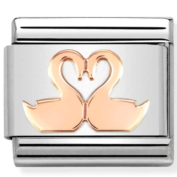 430104/40 Classic St. steel, 9k rose gold Swans