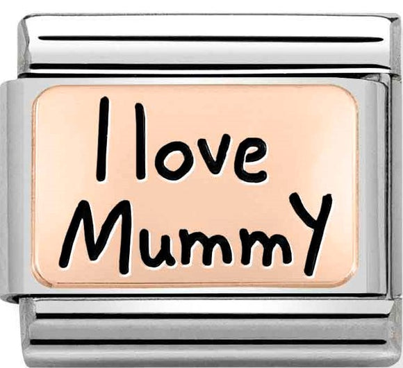 430111/02 Classic PLATES S/steel & Bonded Rose Gold I love Mummy