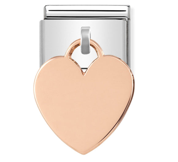 431801/02 Classic charm Plate 9ct Rose gold Heart