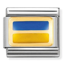 030234/43 Classic  FLAG S/steel,enamel,bonded yellow gold Ukraine