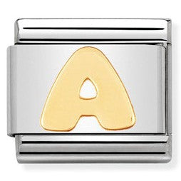 030101/01 Classic LETTER,S/Steel,Bonded Yellow Gold Letter  A