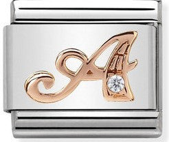 430310/01 Classic 9ct Rose Gold Letter A