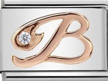 430310/02 Classic 9ct Rose Gold Letter B