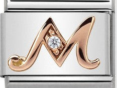 430310/13 Classic 9ct Rose Gold Letter M