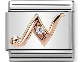 430310/14 Classic 9ct Rose Gold Letter N