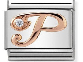430310/16 Classic 9ct Rose Gold Letter P