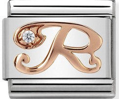 430310/18 Classic 9ct Rose Gold Letter R