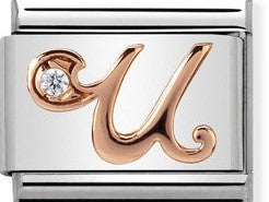 430310/21 Classic 9ct Rose Gold Letter U