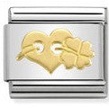 030162/30 Classic  Steel & bonded yellow Gold  Heart and Clover