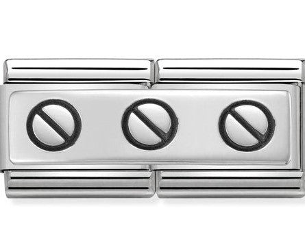 330710/02 Classic Silver Double Plate 3 Screws