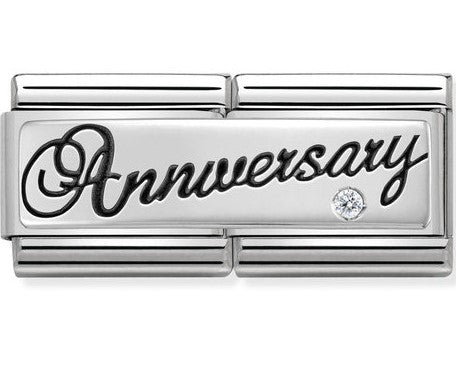 330730/03 Classic Silver,CZ Double. Anniversary