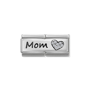 330731/06 Classic Double Silver,CZ, Mom & Heart