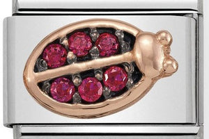 430311/03 Classic 9ct Rose Gold  2 Finishes Red Ladybird & Black Rhodium