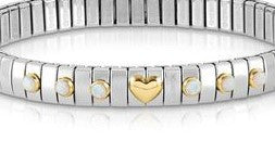 044609/022 XTE Steel Bracelet & 18CT Gold Heart + 6 White Opal