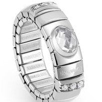 XTE Steel Ring + Silver Set CZ White (010)