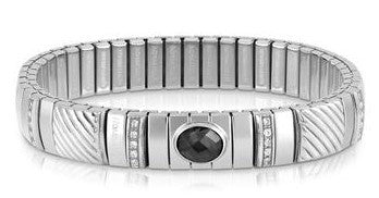 XTE Steel Bracelet Zirconia  Silver & Black MED (011)
