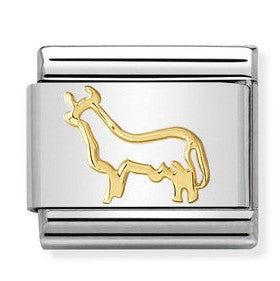 030145/25 CLASSIC COUNTRY SYMBOLS,S/steel,bonded yellow gold,Torito , Bull (Spain)