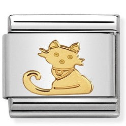 030112/32 Classic bonded yellow Gold Seated Cat