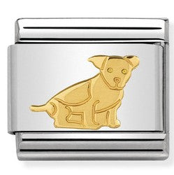 030112/33 Classic bonded yellow Gold Seated Dog