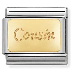 030121/36 Classic bonded yellow Gold Engraved Sign COUSIN